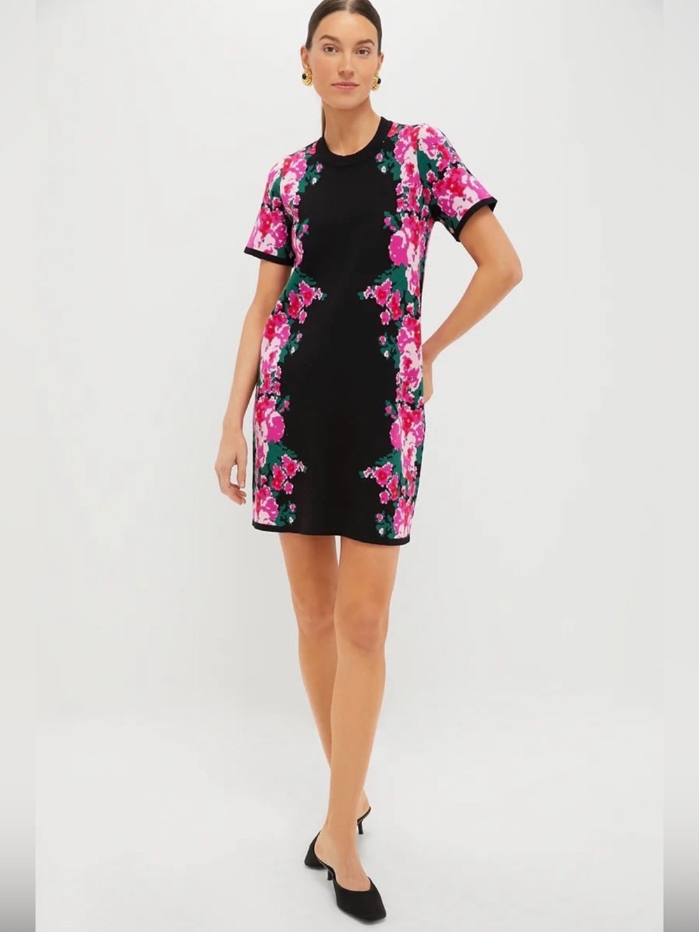 TUCKERNUCK Climbing Roses Knit Jacquard Short Sleeve Marie Dress